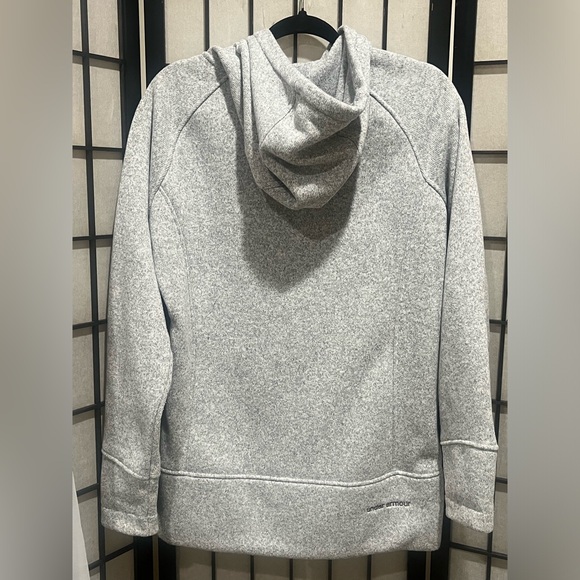 Under Amour GRAY Semi-Fitted FULL ZIP SPORTY ATHLETIC HOODIE WOMEN SIZE L - Picture 4 of 10